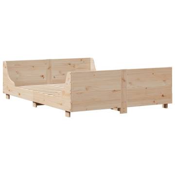  Bed Frame with Headboard 140x200 cm Solid Wood Pine