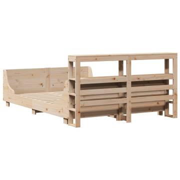  Bed Frame with Headboard 140x200 cm Solid Wood Pine