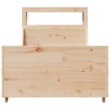  Bed Frame with Headboard 100x200 cm Solid Wood Pine