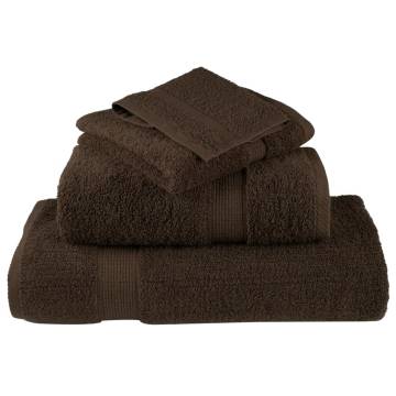  6 Piece Premium Towel Set SOLUND Brown 600 gsm