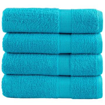  Premium Hand Towels SOLUND 4 pcs Turquoise 50x100 cm 600 gsm