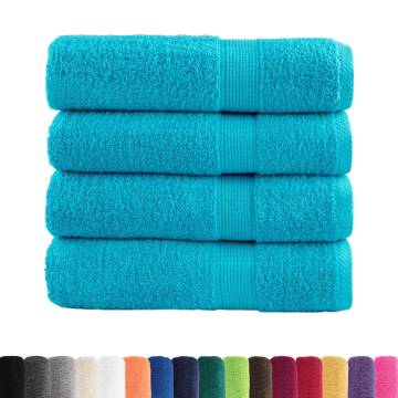  Premium Hand Towels SOLUND 4 pcs Turquoise 50x100 cm 600 gsm