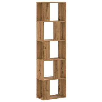  Bookcase 5-Tier Artisian Oak 45x23.5x162.5 cm Engineered Wood