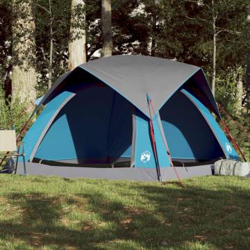  Camping Tent Cabin 4-Person Blue Waterproof