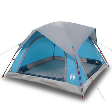  Camping Tent Cabin 4-Person Blue Waterproof