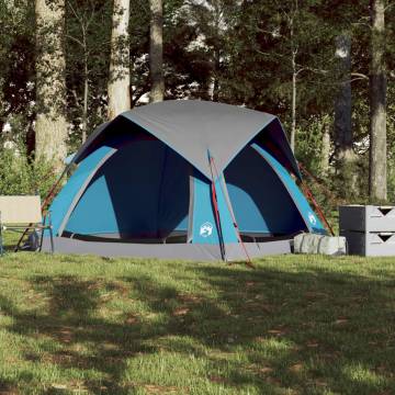  Camping Tent Cabin 4-Person Blue Waterproof