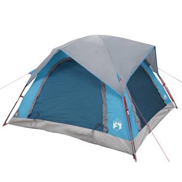  Camping Tent Cabin 4-Person Blue Waterproof