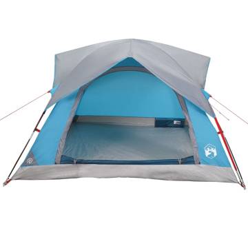  Camping Tent Cabin 4-Person Blue Waterproof