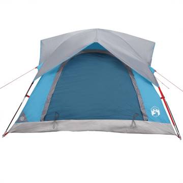  Camping Tent Cabin 4-Person Blue Waterproof