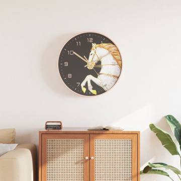  Wall Clock Gold and White Ø29.5 cm Polystyrene and Glass