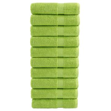  Premium Hand Towels SOLUND 10 pcs Apple Green 50x100 cm 600 gsm