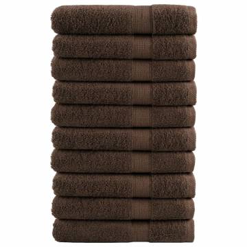  Premium Towels SOLUND 10pcs Brown 100x200cm 600gsm