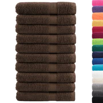  Premium Towels SOLUND 10pcs Brown 100x200cm 600gsm