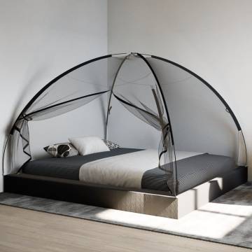  Mosquito Net Mongolia with Doors 220 Mesh Black 200x180x135 cm