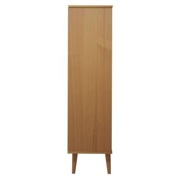 Bookcase MOLDE Brown 90x35x133,5 cm Solid Wood Pine