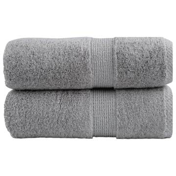  Premium Guest Towels SOLUND 2pcs Grey 30x50cm 600gsm