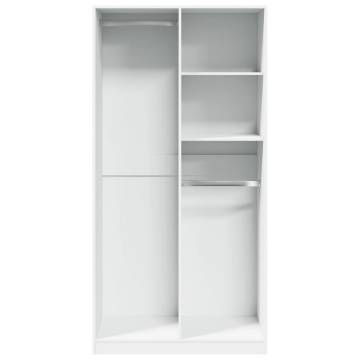  Wardrobe White 100x50x200 cm Engineered Wood