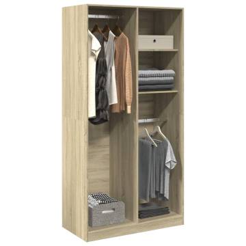  Wardrobe Sonoma Oak 100x50x200 cm Engineered Wood