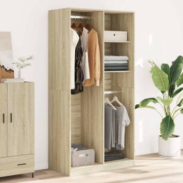  Wardrobe Sonoma Oak 100x50x200 cm Engineered Wood