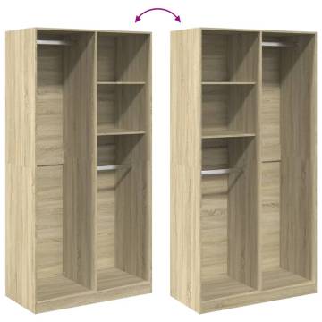  Wardrobe Sonoma Oak 100x50x200 cm Engineered Wood