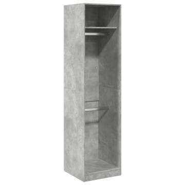  Wardrobe Concrete Grey 50x50x200 cm Engineered Wood