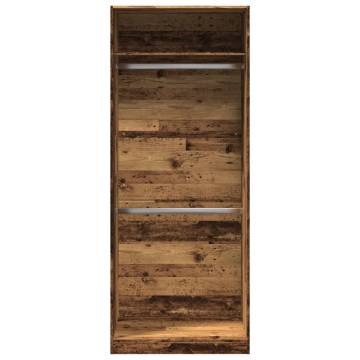  Wardrobe Old Wood 80x50x200 cm Engineered Wood