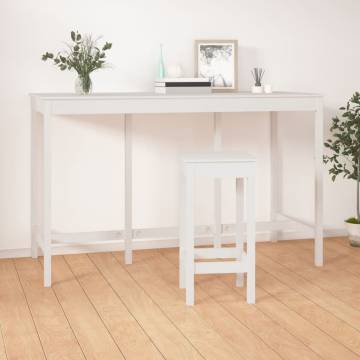 Bar Table White 180x80x110 cm Solid Wood Pine