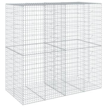  Gabion Basket with Cover 200x100x200 cm Galvanised Iron