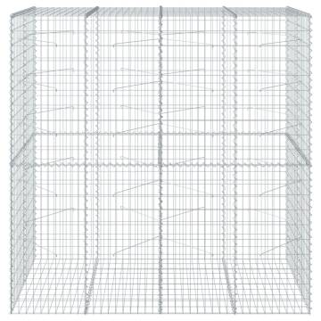  Gabion Basket with Cover 200x100x200 cm Galvanised Iron