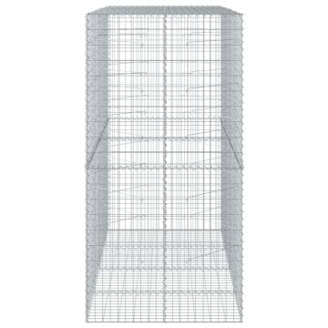  Gabion Basket with Cover 200x100x200 cm Galvanised Iron