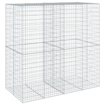  Gabion Basket with Cover 200x100x200 cm Galvanised Iron