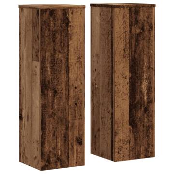  Plant Stand 2pcs Old Wood 25x25x80 cm Engineered Wood