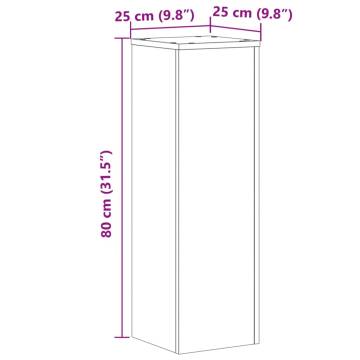  Plant Stand 2pcs Old Wood 25x25x80 cm Engineered Wood