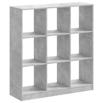  Bookcase Concrete Grey 102x32x108 cm Engineered Wood