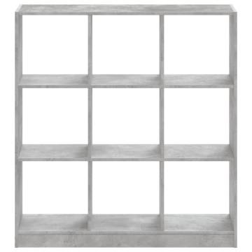  Bookcase Concrete Grey 102x32x108 cm Engineered Wood