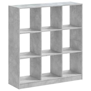  Bookcase Concrete Grey 102x32x108 cm Engineered Wood