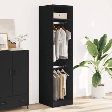  Wardrobe Black 50x50x200 cm Engineered Wood