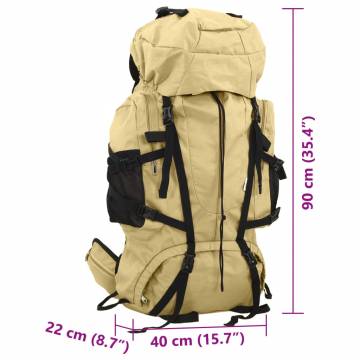  Hiking Backpack Khaki 100 L Oxford Fabric