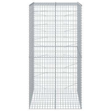  Gabion Basket with Cover 100x100x200 cm Galvanised Iron