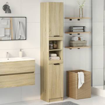  Bathroom Cabinet Sonoma Oak 32x34x188.5 cm Engineered Wood