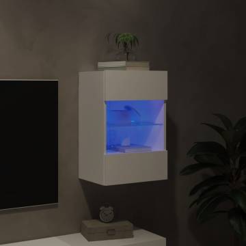 TV Wall Cabinet with LED Lights White 40x30x60.5 cm