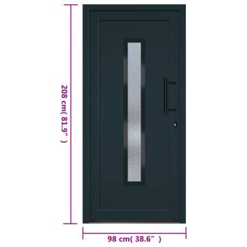  Front Door Anthracite 98x208 cm PVC