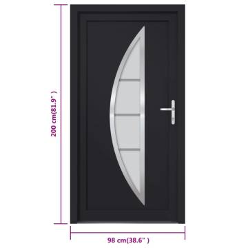  Front Door Anthracite 98x200 cm PVC