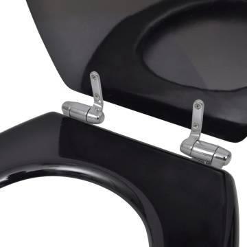 Toilet Seats with Soft Close Lids 2 pcs MDF Black