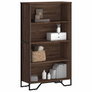  Bookcase Brown Oak 80x31x137.5 cm Engineered Wood