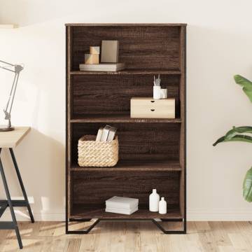  Bookcase Brown Oak 80x31x137.5 cm Engineered Wood