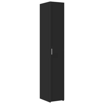  Slim Storage Cabinet Black 30x42.5x225 cm Engineered Wood