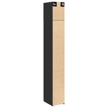  Slim Storage Cabinet Black 30x42.5x225 cm Engineered Wood