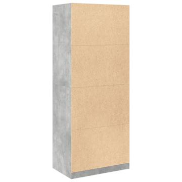  Wardrobe Concrete Grey 80x50x200 cm Engineered Wood