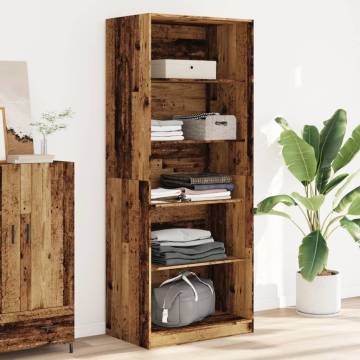  Wardrobe Old Wood 80x50x200 cm Engineered Wood